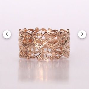 Rose gold cigar band ring 14kt gold